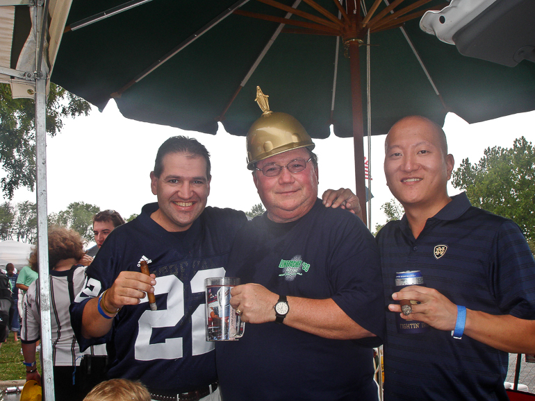 Dave Kish, Mike Kasalo, Jordan Kish, Notre Dame campus
