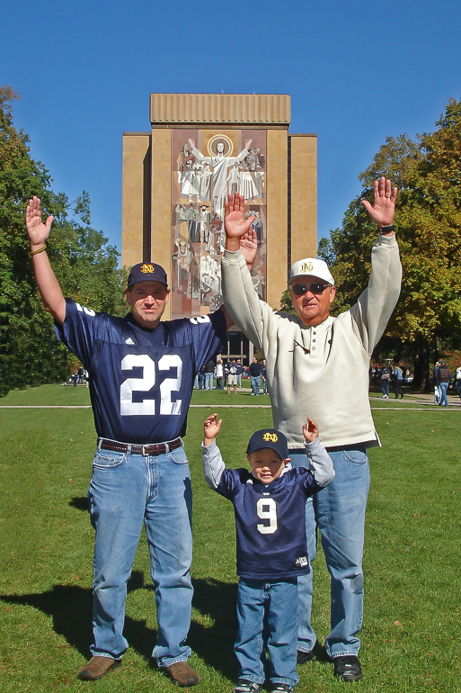 Touchdown! Dave, Grant & Dennis Kish with Jesus Christ.