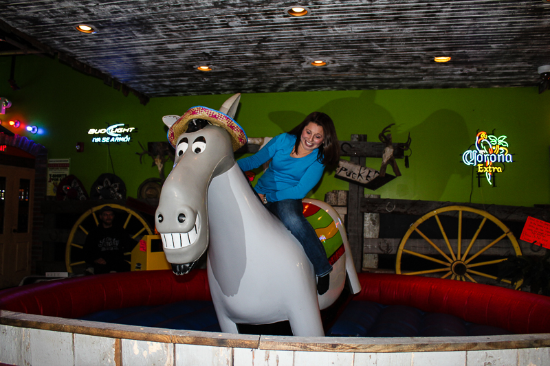 Brittany Gibson likes to ride the Donkey.