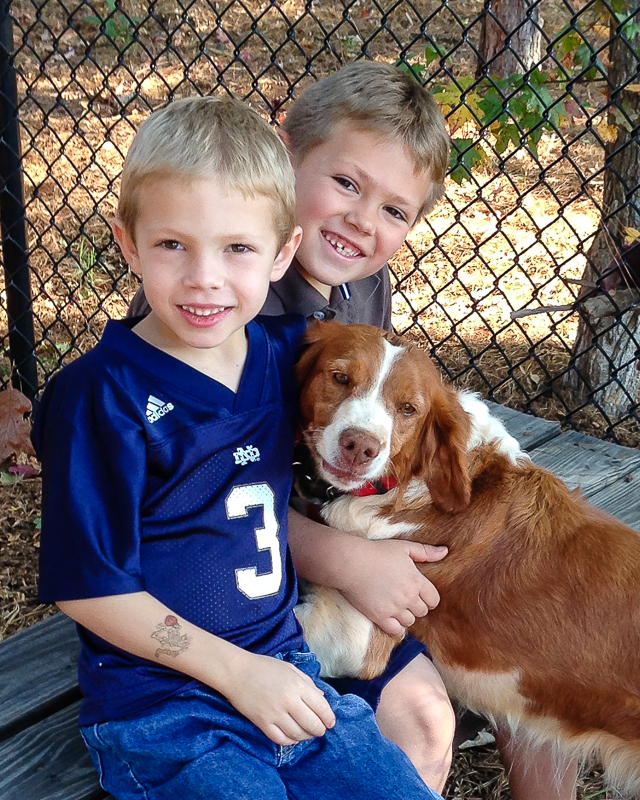 David & Grant Kish with Maddie at Deer Lick Dog Park