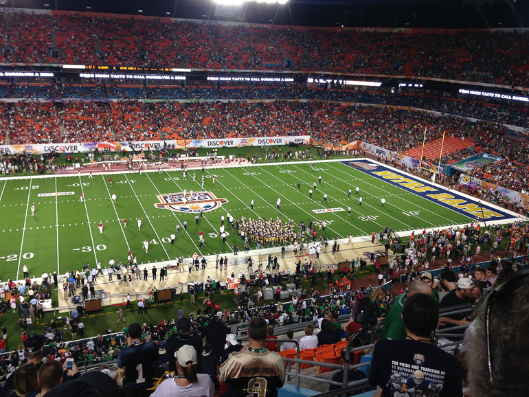 Notre Dame team before BCS National Championship game